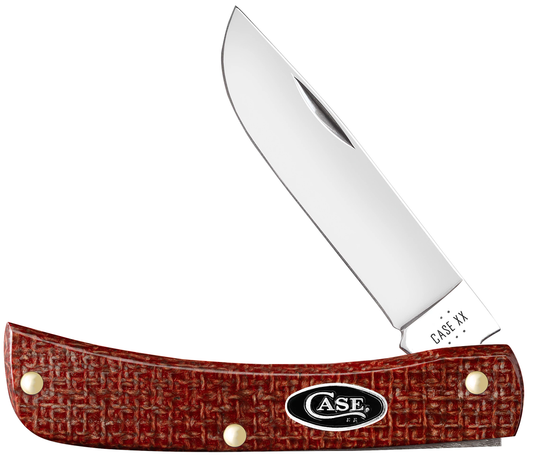 Smooth Dark Red Burlap Micarta® CS Sod Buster® Jr