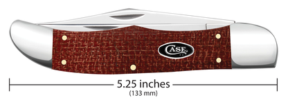 Dark Red Burlap Micarta CS Folding Hunter