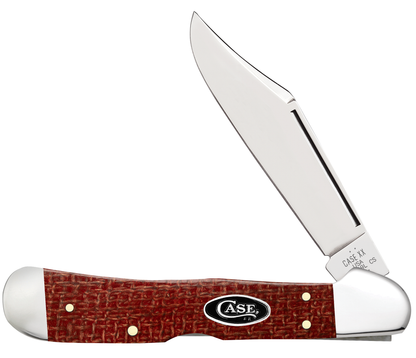 Dark Red Burlap Micarta CS Copperlock