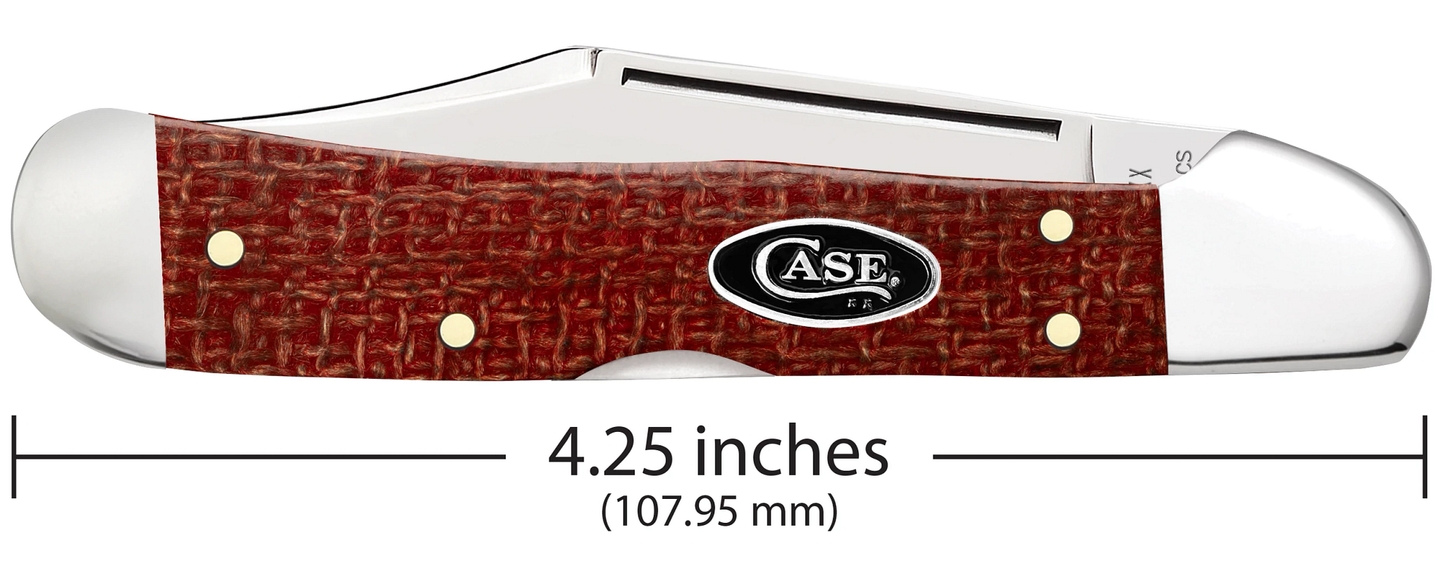 Dark Red Burlap Micarta CS Copperlock