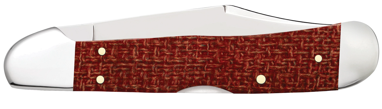 Dark Red Burlap Micarta CS Copperlock