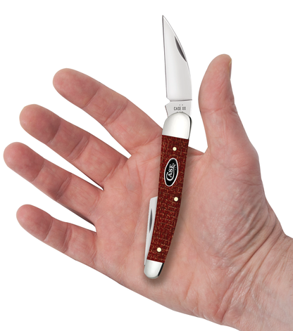 Dark Red Burlap Micarta CS Seahorse Whittler
