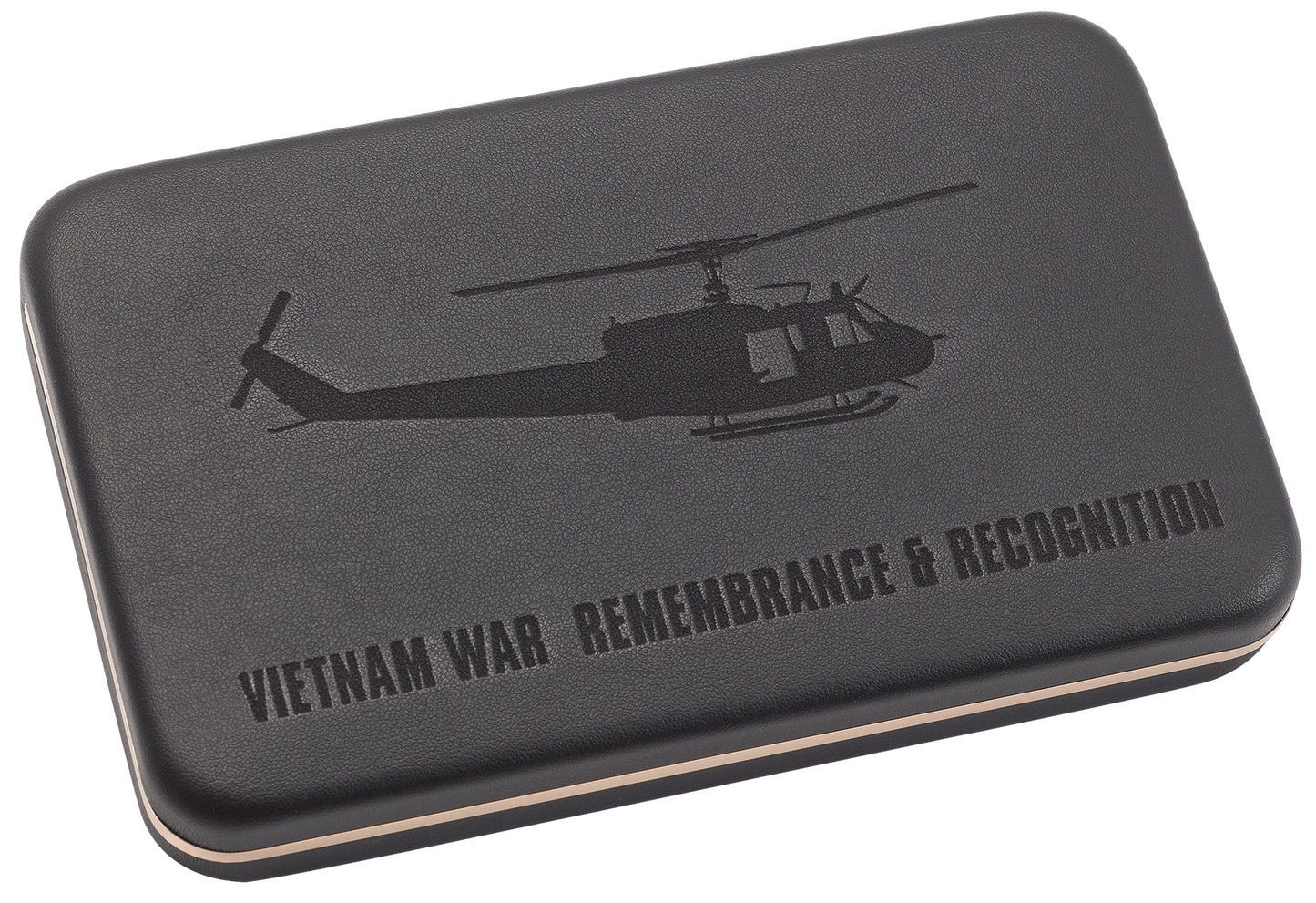 Vietnam War Gift Set Smooth Natural Bone with Green, Yellow and Red Color Wash Trapper in Jewel Box