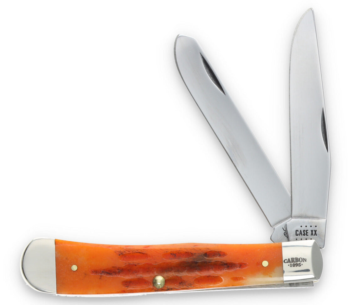 Jigged Sunset Autumn Bone Carbon Steel Trapper
