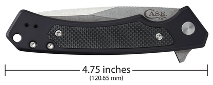 Black Aluminum Marilla Frame Lock with S35VN Stainless Serrated Blade