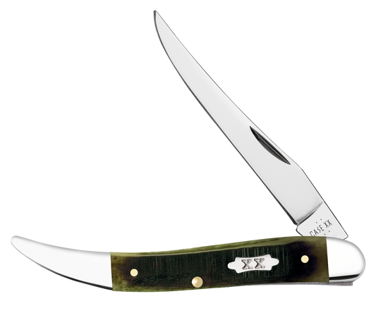Sawcut Olive Green Bone Medium Toothpick