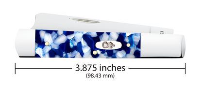 Blue Crackle Kirinite Oval Shield Mini Trapper