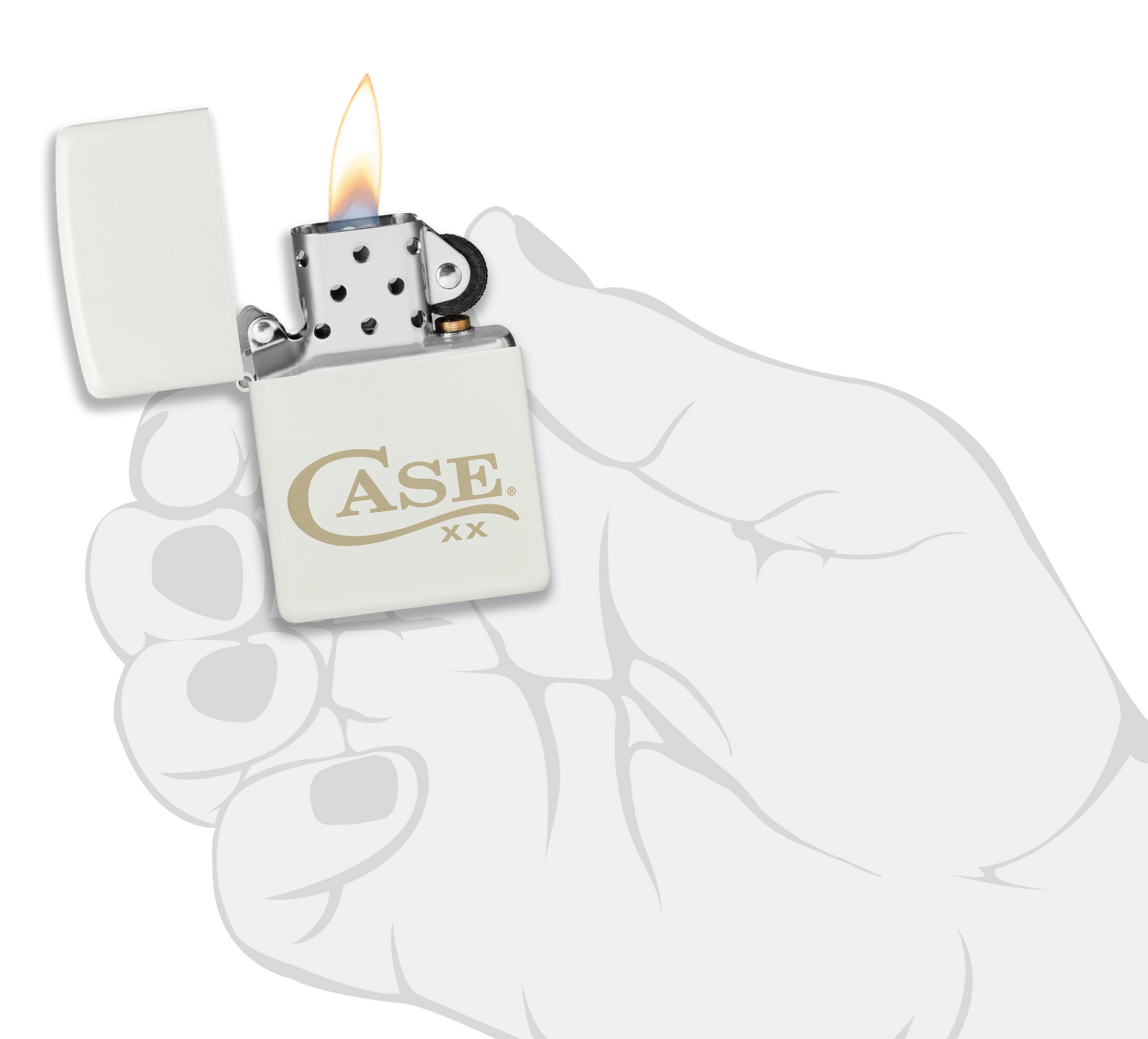 Zippo® Case Logo White Matte Lighter