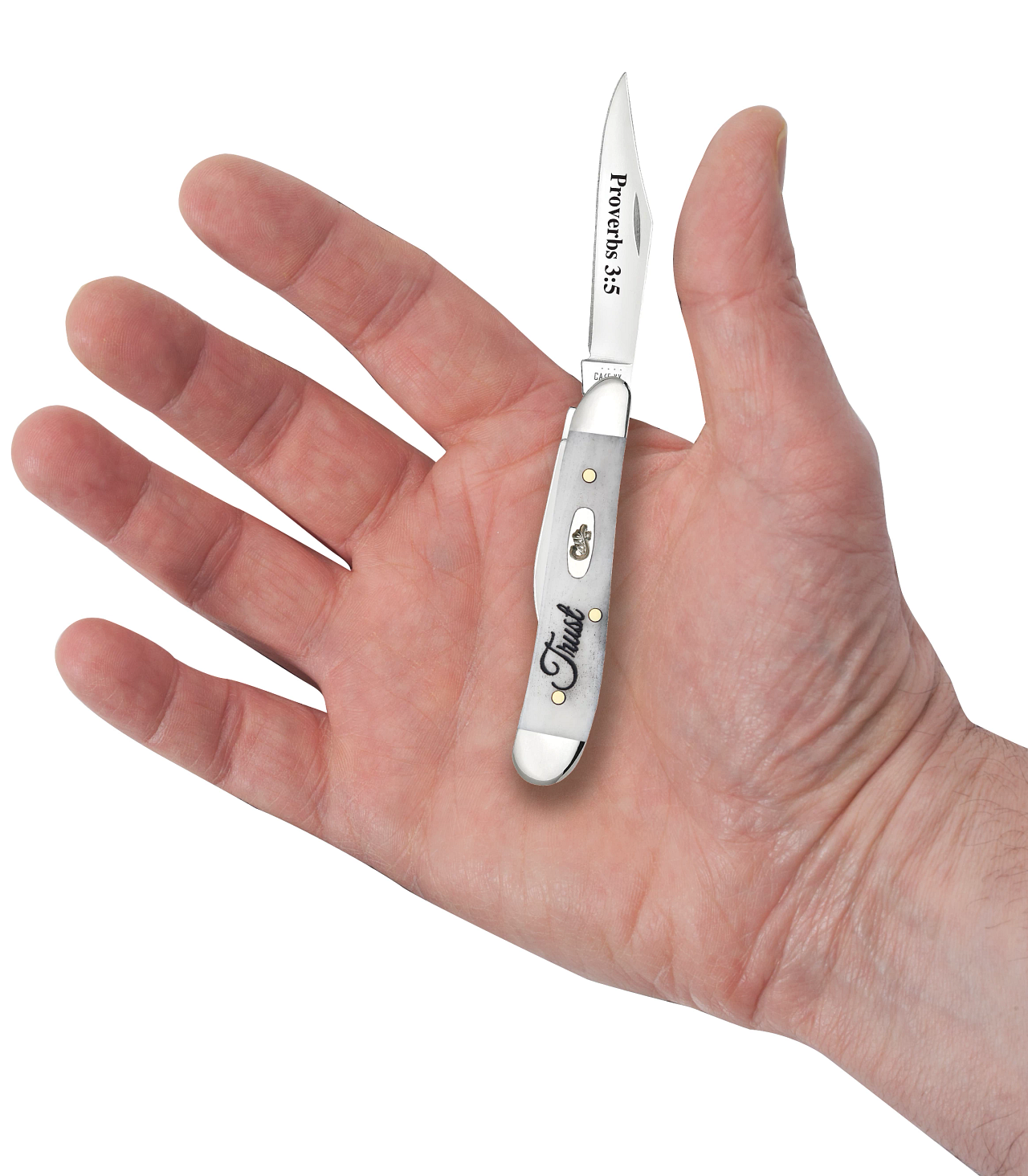 Religious Sayings Trust Embellished Smooth Natural Bone Peanut