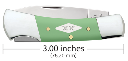 Mint Green Synthetic Smooth Lockback