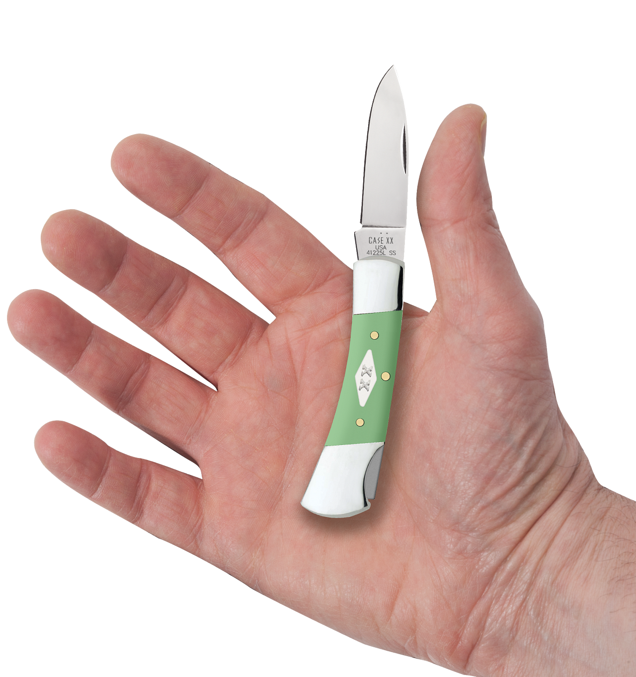 Mint Green Synthetic Smooth Lockback