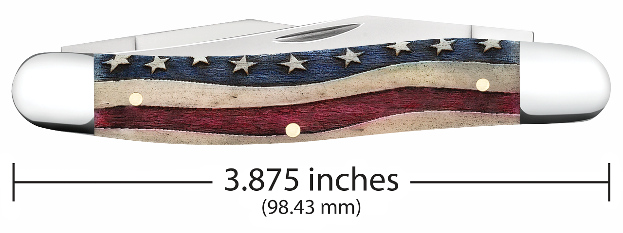 Star Spangled Red & Blue Natural Bone Muskrat