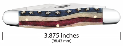 Star Spangled Red & Blue Natural Bone Muskrat