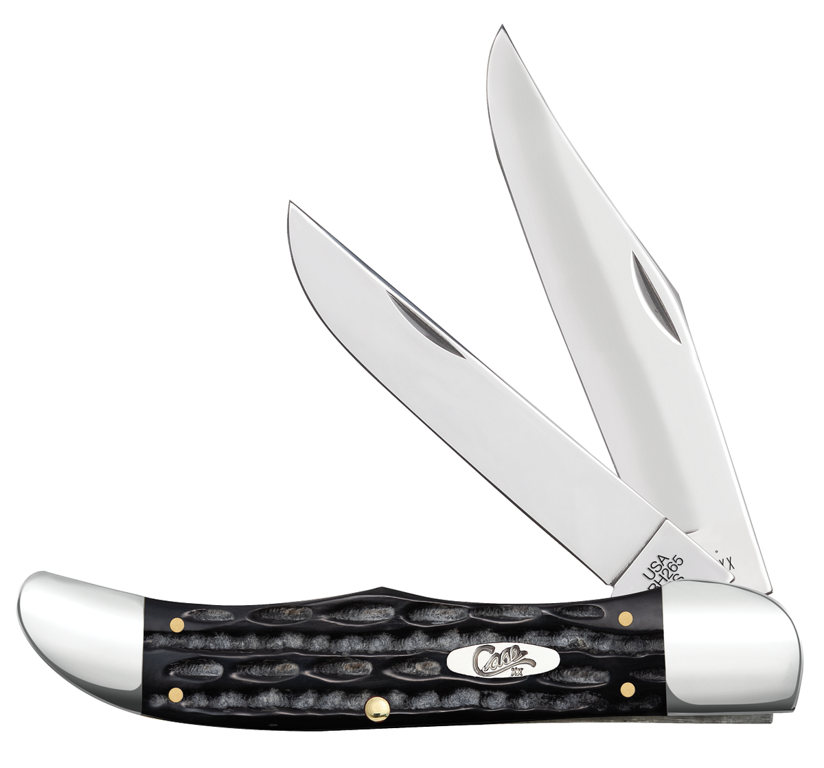 Buffalo Horn Jigged Folding Hunter with Sheath