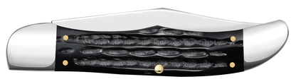 Buffalo Horn Jigged Folding Hunter with Sheath