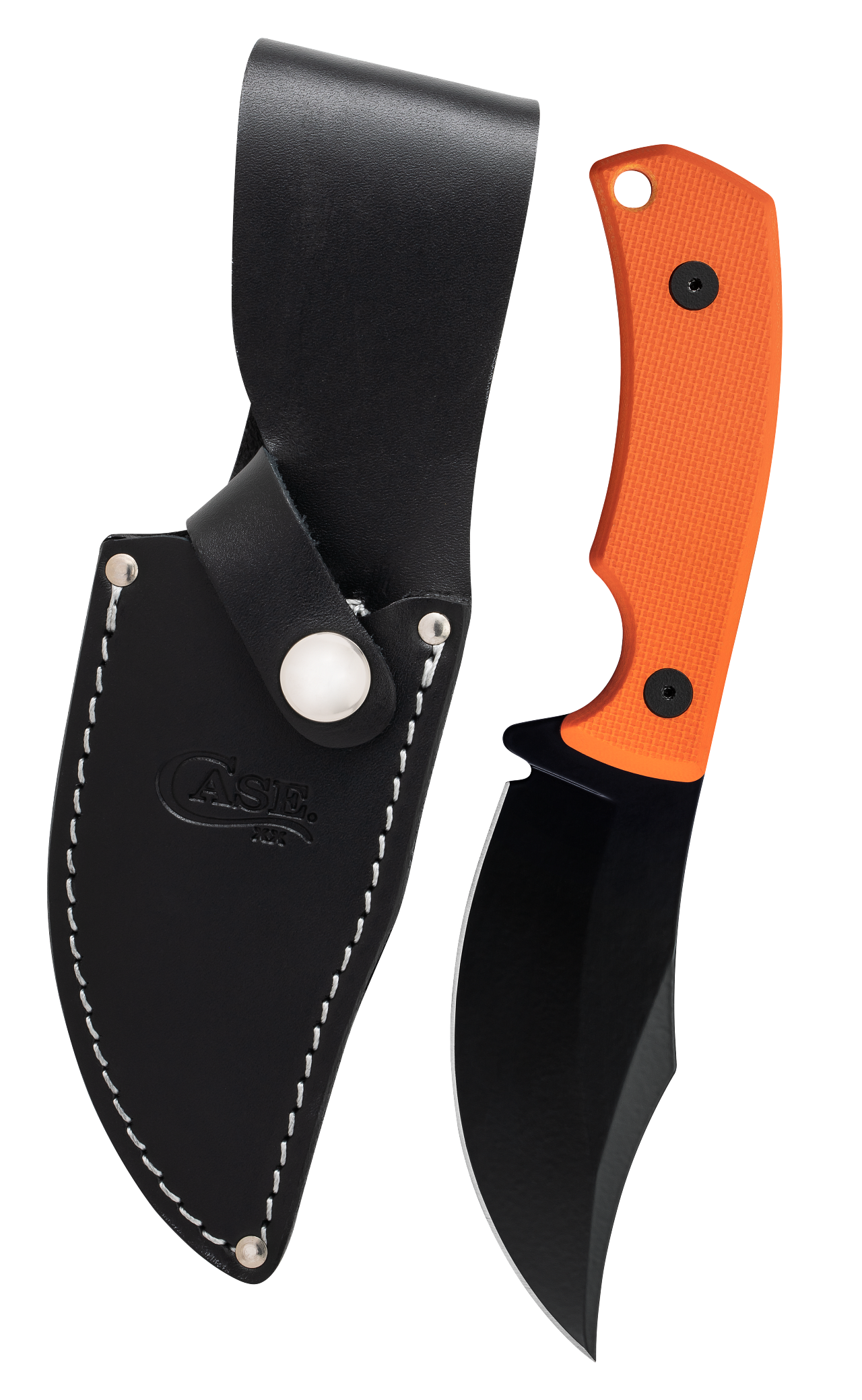 G-10 Hunter Orange Textured Fixed Blade w/Sheath