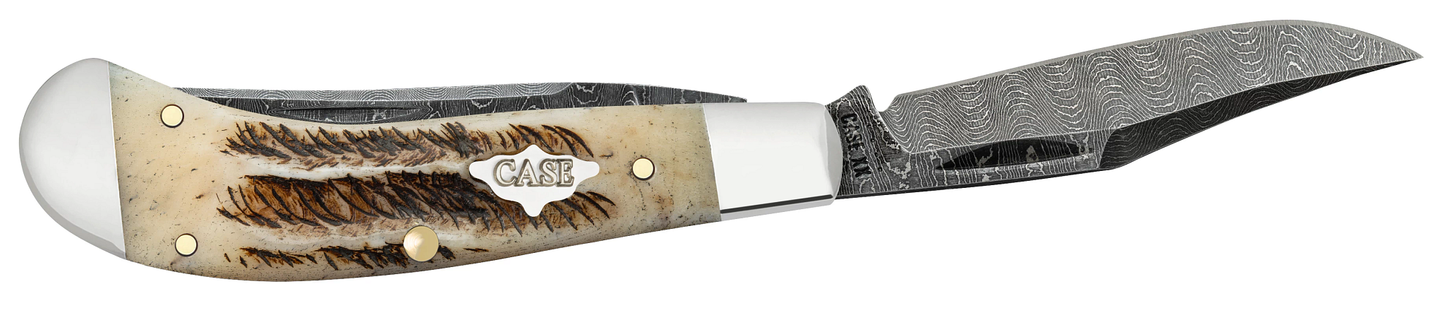 Vintage Bone Damascus Saddlehorn