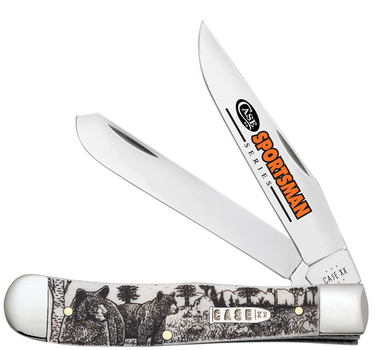 Sportsman Series Bear Embellished Smooth Natural Bone Trapper