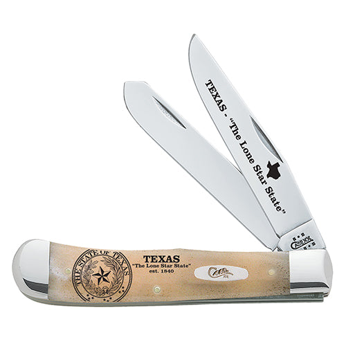 Natural Bone Texas State Seal Trapper