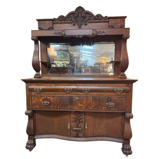 1890's Quartersawn Oak Sideboard