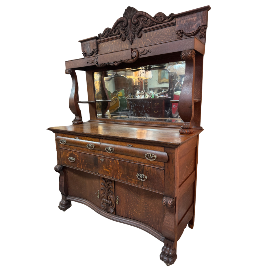 1890's Quartersawn Oak Sideboard
