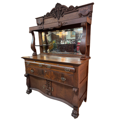 1890's Quartersawn Oak Sideboard