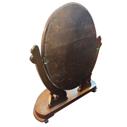 Victorian Mahogany Shaving Mirror, c. Mid 19th Century