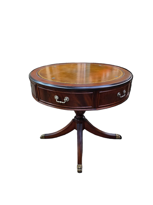 Vintage Mahogany Drum Table