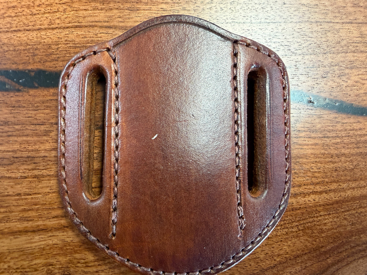 #5 HORIZONTAL LEATHER SHEATH FOR TRAPPER /FULL SIZE  COPPER LOCK  / LARGE STOCKMAN
