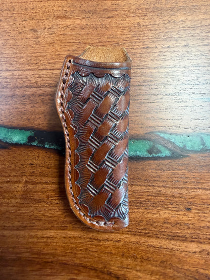 #8 Vertical Carry  Mini Copper Lock leather sheath