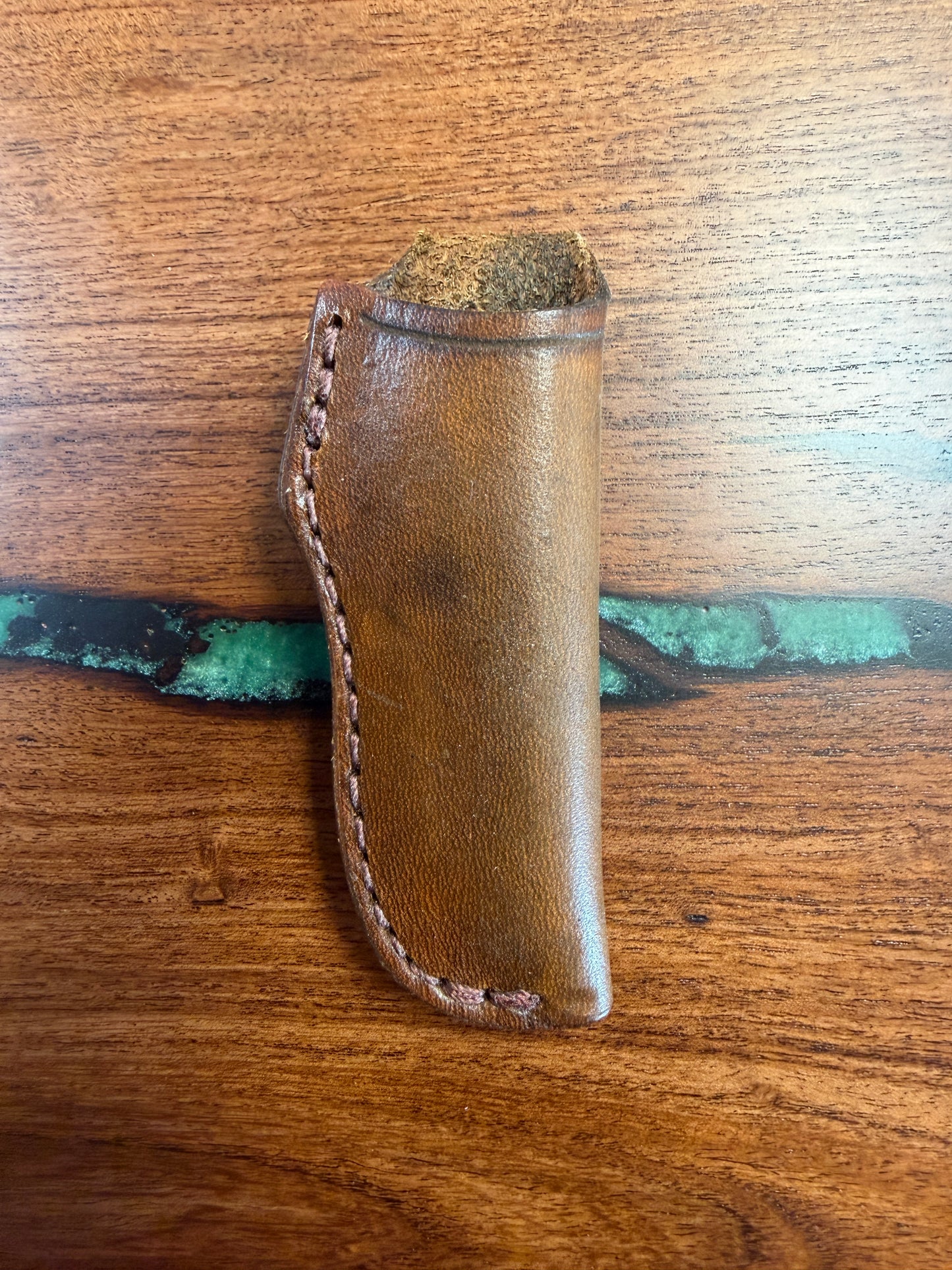 #8 Vertical Carry  Mini Copper Lock leather sheath