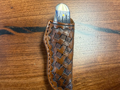 #8 Vertical Carry  Mini Copper Lock leather sheath