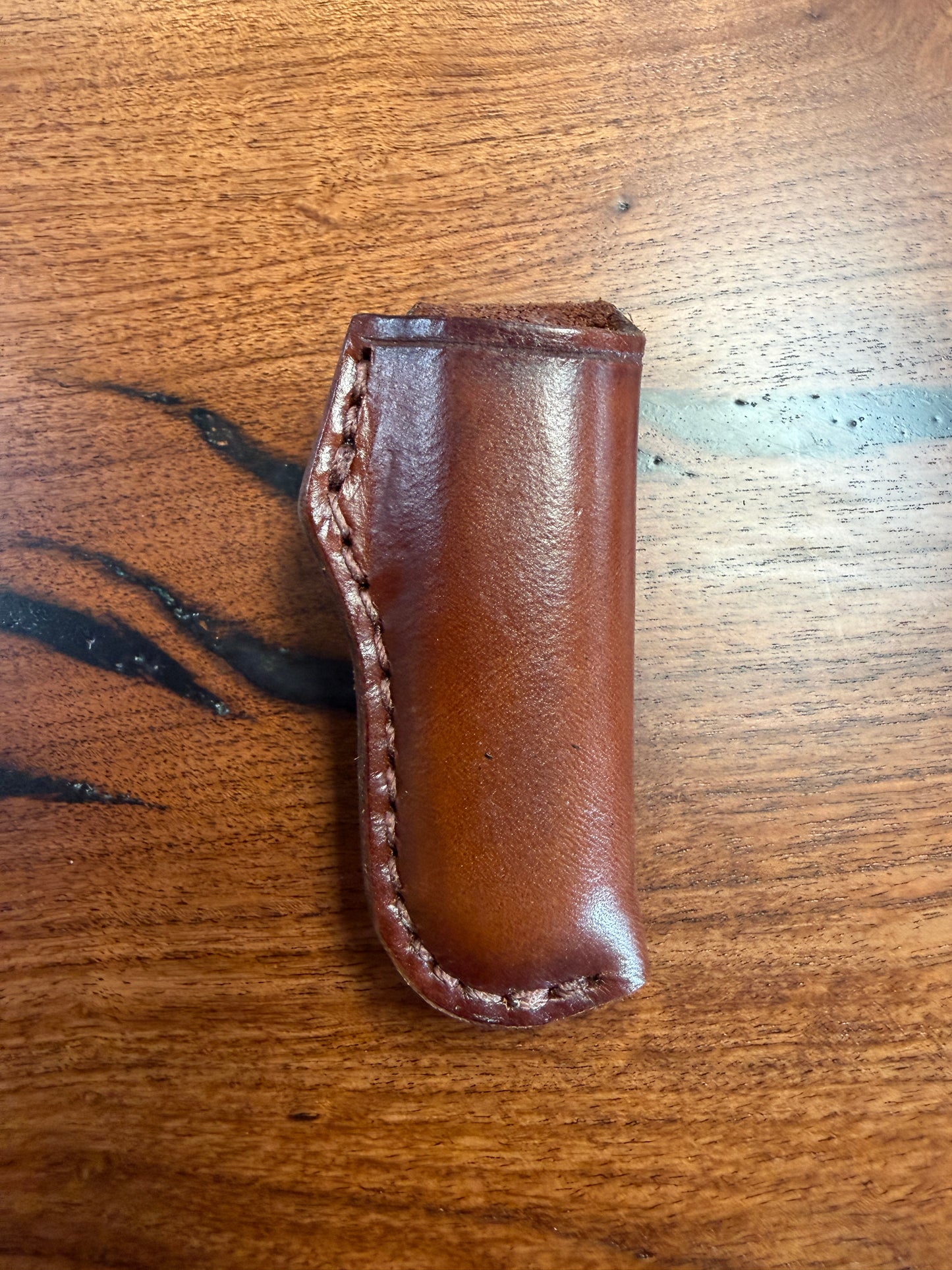 #12 Vertical  Leather Sheath – Fits Mini Trapper & Mini Copperlock | Hand Made