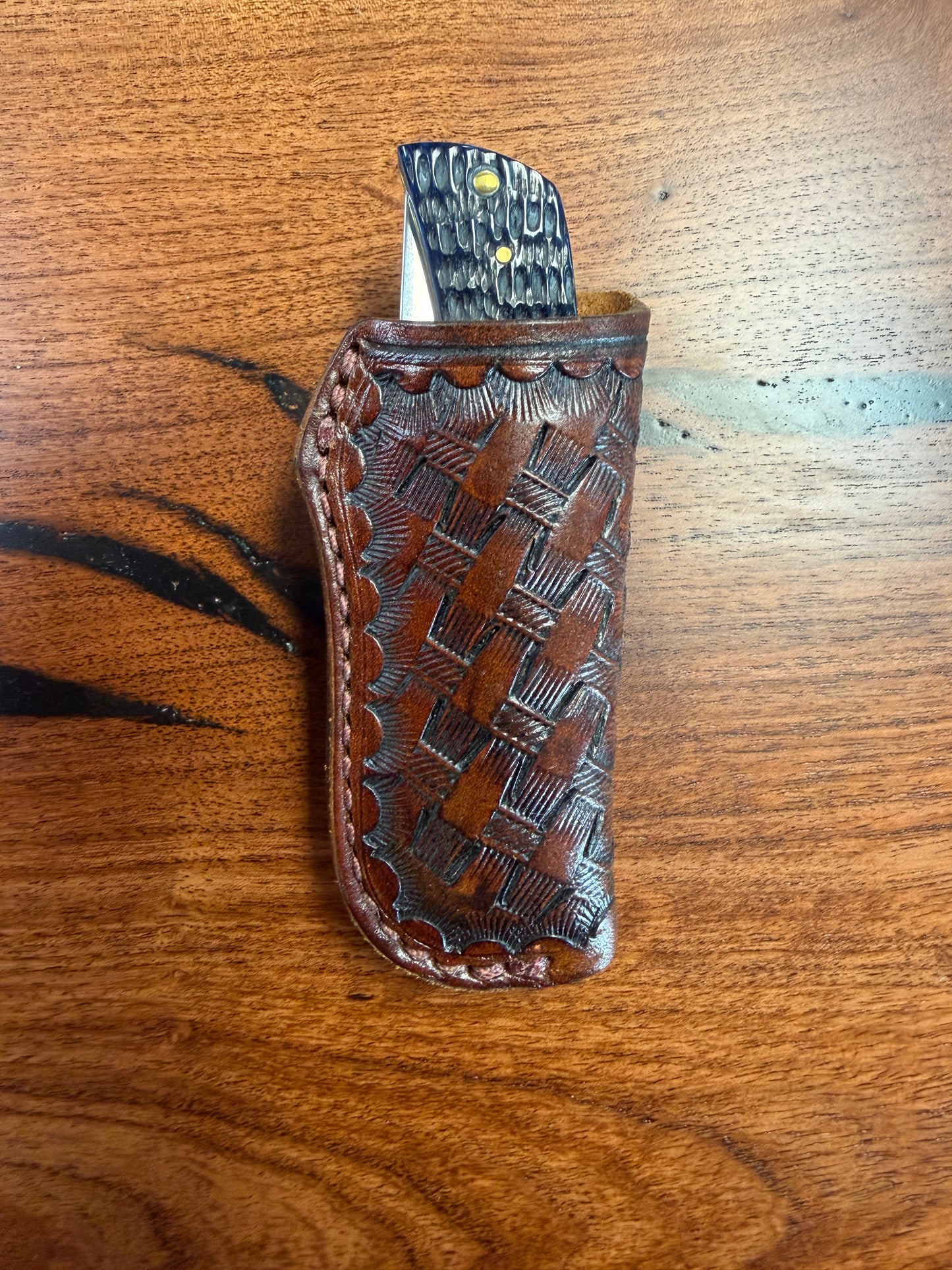 #13 Vertical Leather Sheath – Fits Sod Buster Jr | Hand Made