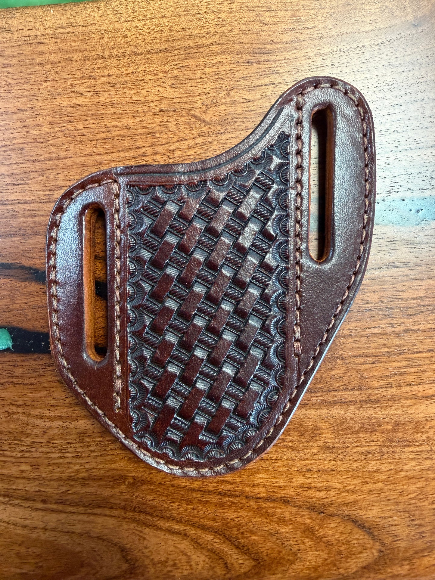 #31 Pancake Style Leather Sheath – Fits Folding Hunter Size Knives | Hand Made