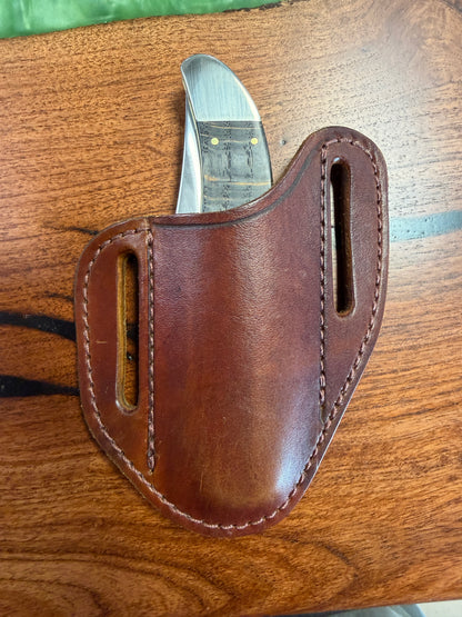 #31 Pancake Style Leather Sheath – Fits Folding Hunter Size Knives | Hand Made