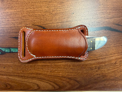 #29 Horizontal Leather Sheath – Fits Folding Hunter Style Knives | Hand Made