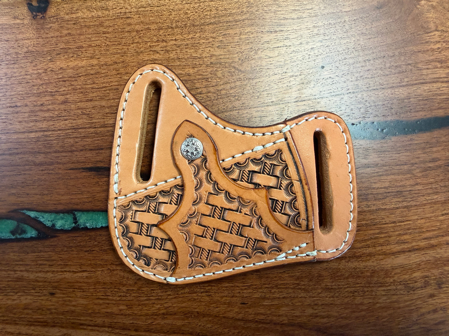#26 Cross Draw Leather Sheath – Fits Trapper Size Knives | Hand Made
