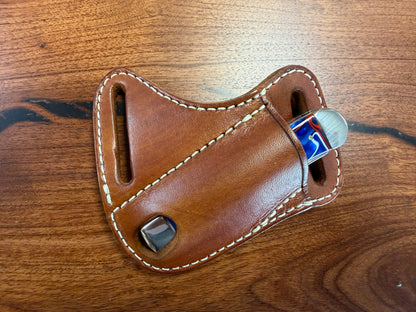 #26 Cross Draw Leather Sheath – Fits Trapper Size Knives | Hand Made