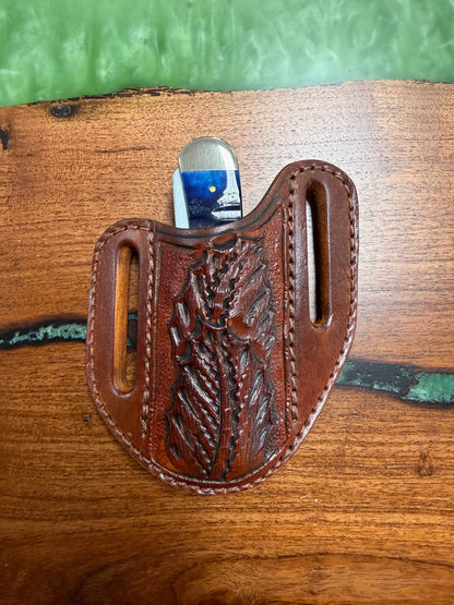 #18 Pancake style sheath fits Trapper, full size Copper Lock