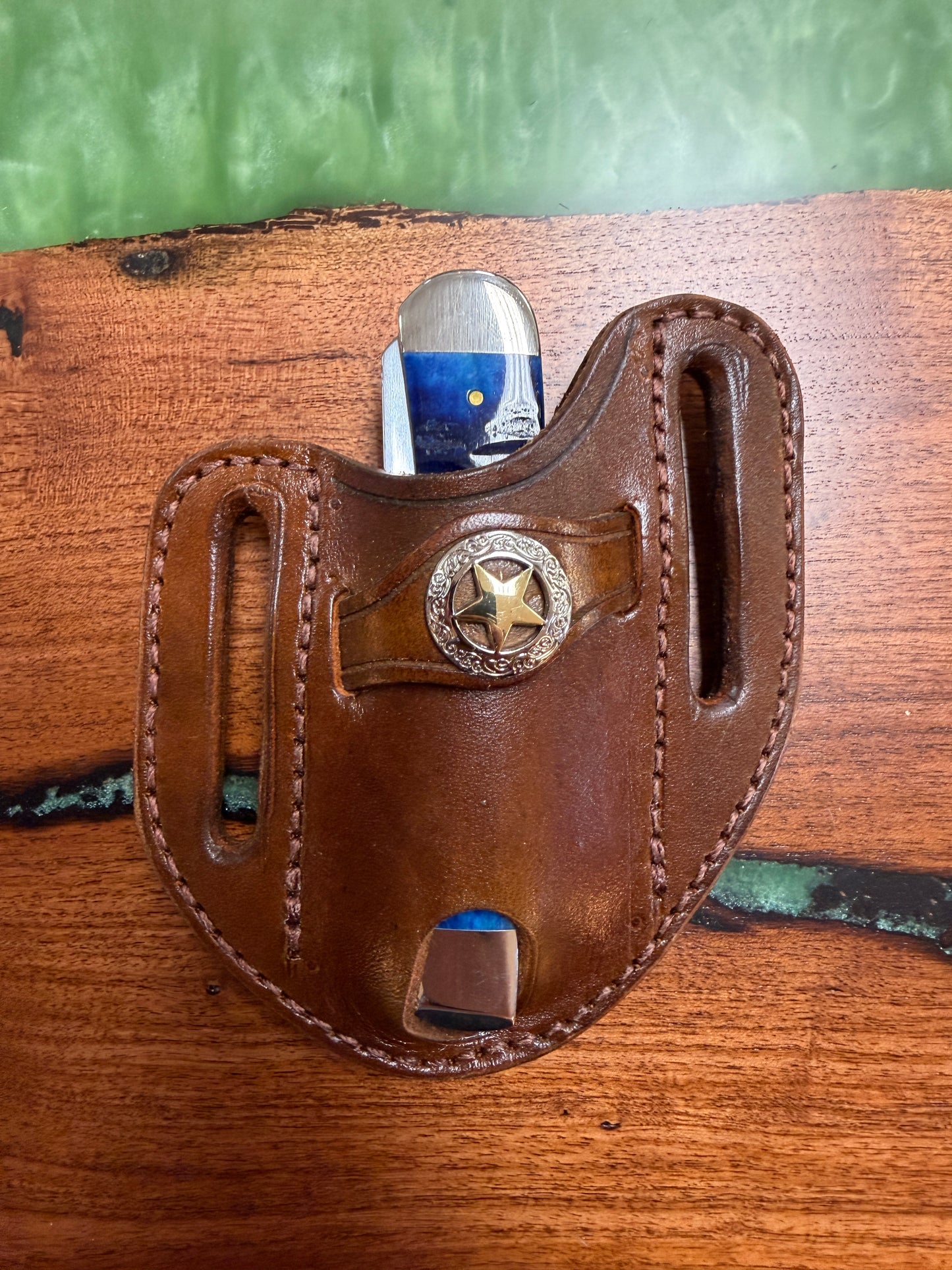 #17 Handmade Leather Sheath with Star Concho