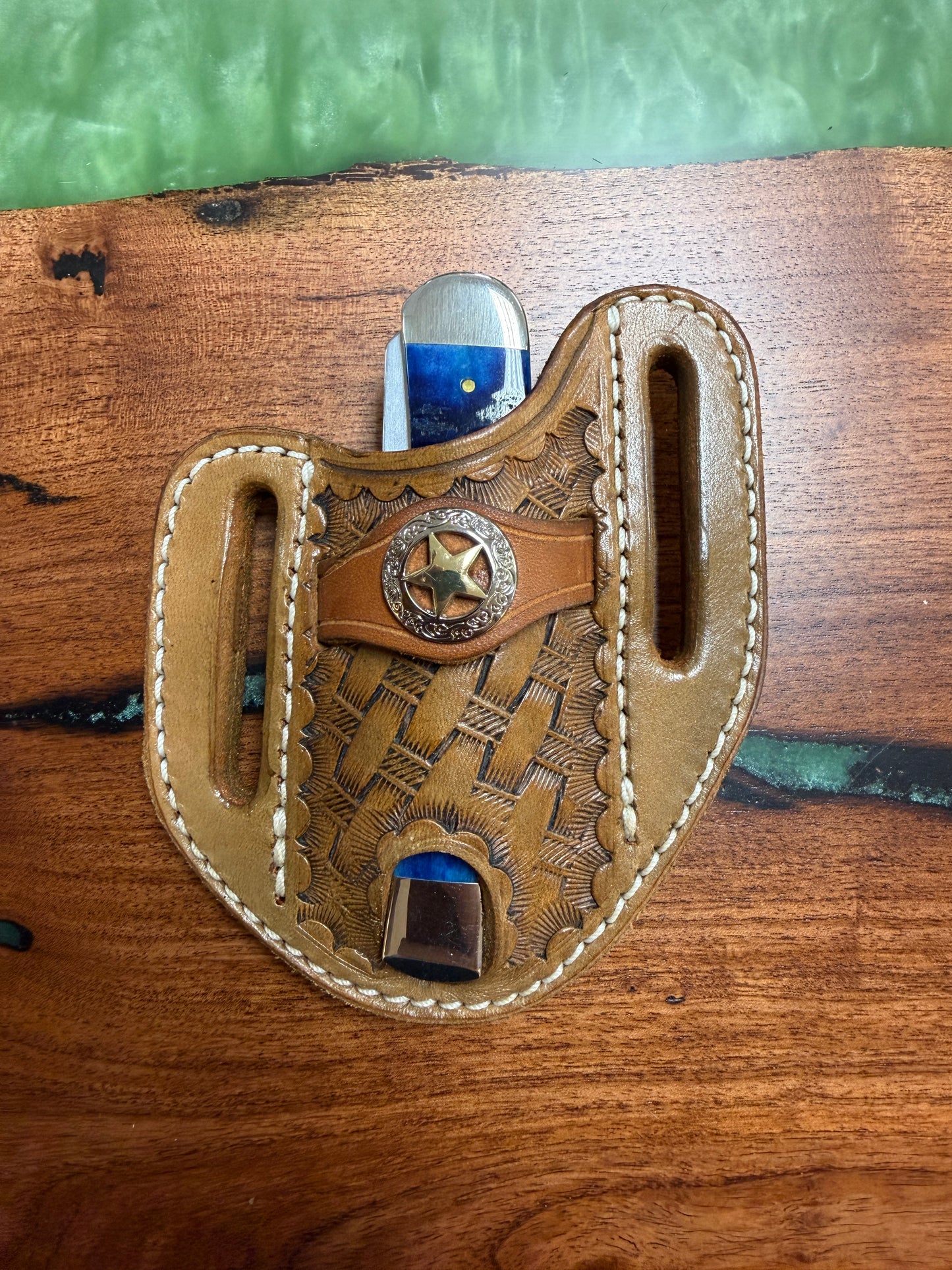 #17 Handmade Leather Sheath with Star Concho
