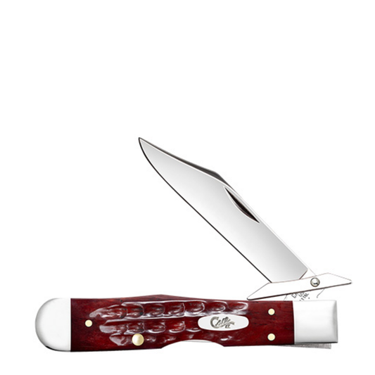 Case XX Pocket Worn Old Red Bone Corn Cob Jig Cheetah Cub