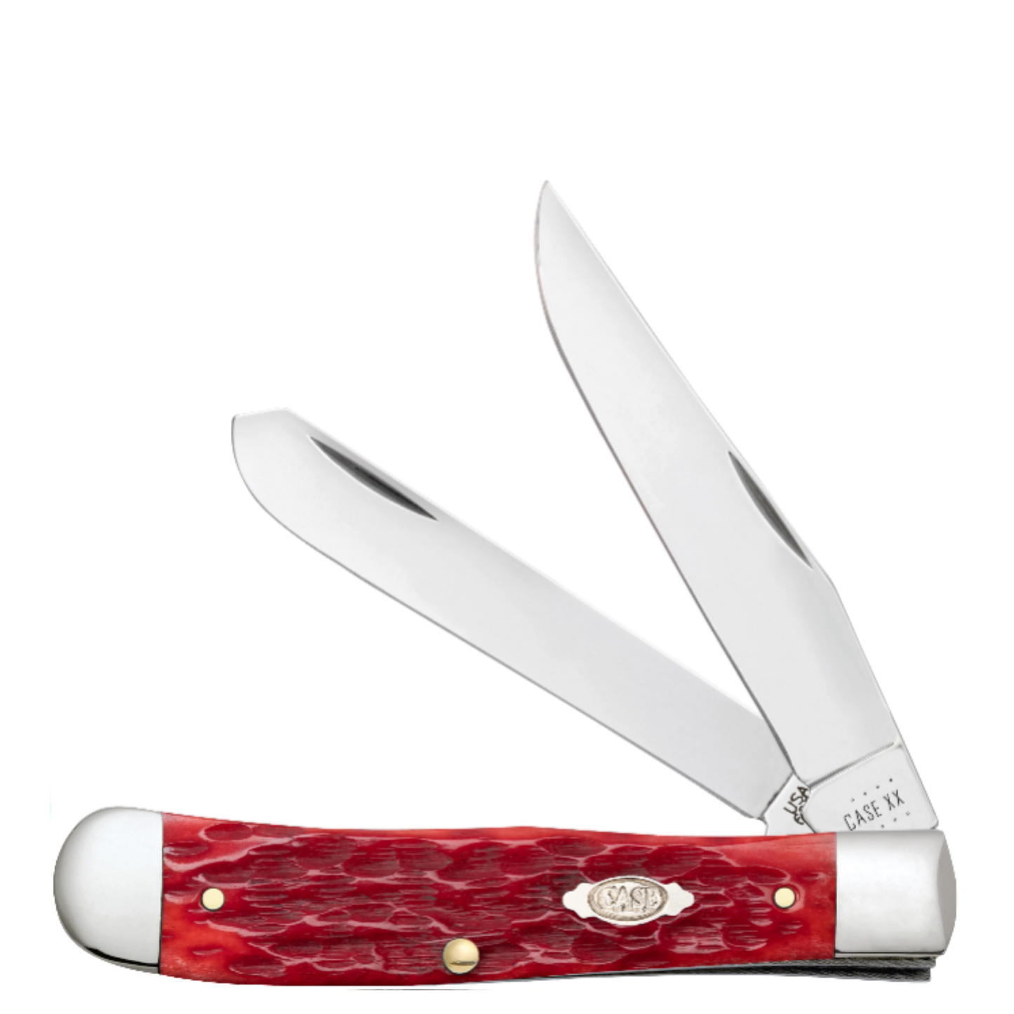 Peach Seed Jig Dark Red Bone CS Trapper with Pocket Clip