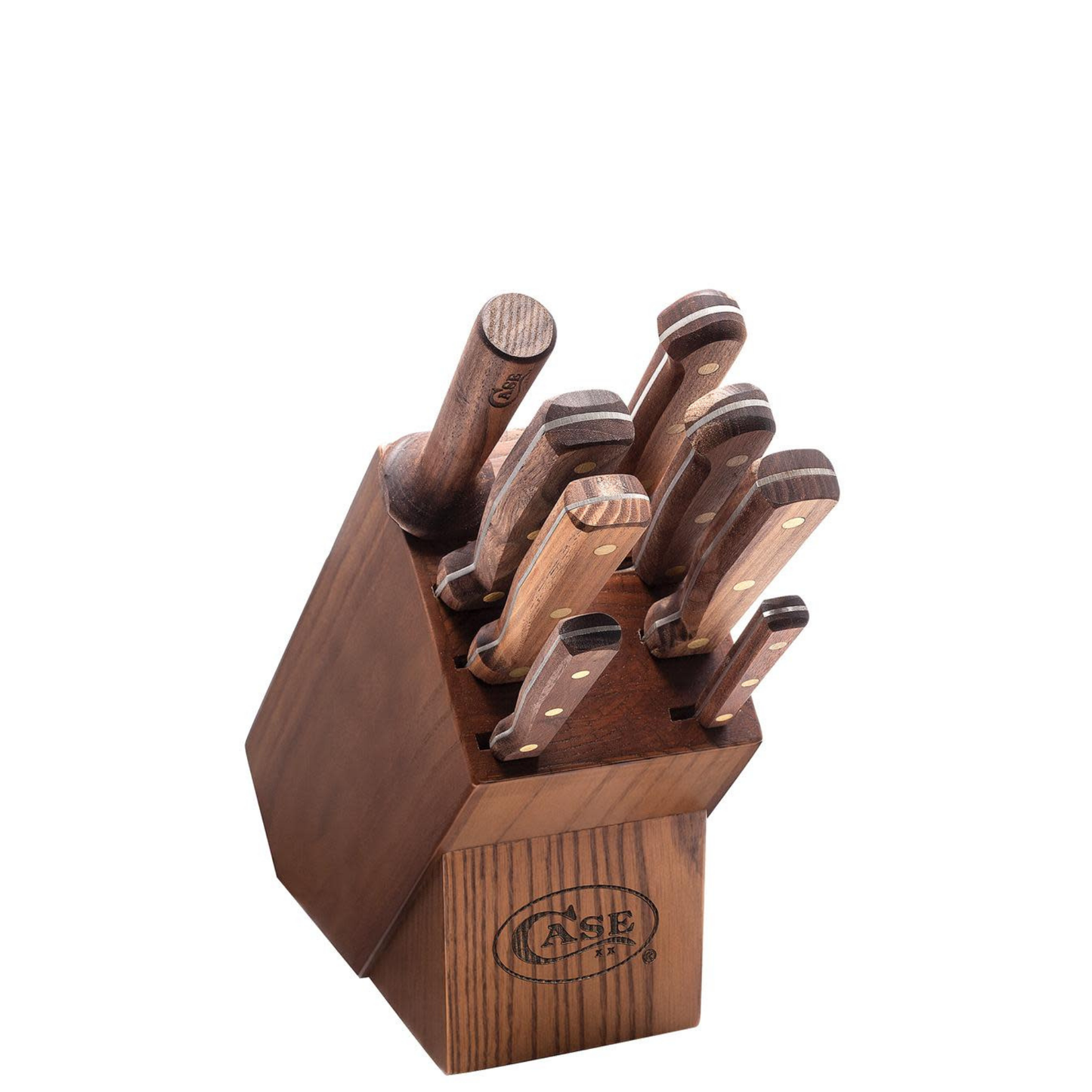 Household Cutlery 9-Piece Block Set (Solid Walnut Handles)
