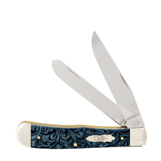 Smooth Mediterranean Blue Bone Western Tooled Trapper