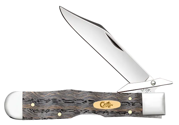 Cheetah Cub Black Curly Oak Wood 14013 Stainless Pocket Knife
