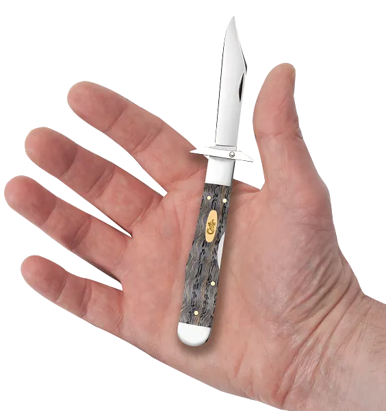 Cheetah Cub Black Curly Oak Wood 14013 Stainless Pocket Knife