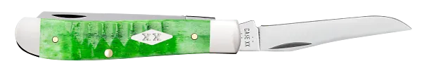 Case XX™ Mini Trapper Gator Jig Bright Green Bone 11441 Stainless Pocket Knife
