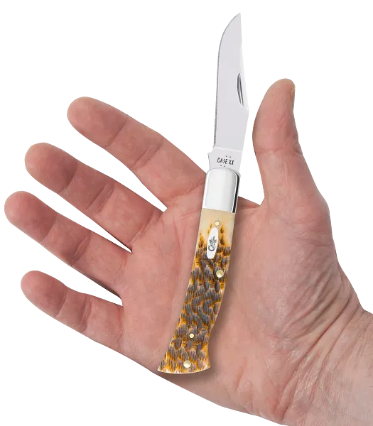 Case XX™ Axe Peach Seed Jig Amber Bone 10799 Stainless Pocket Knife